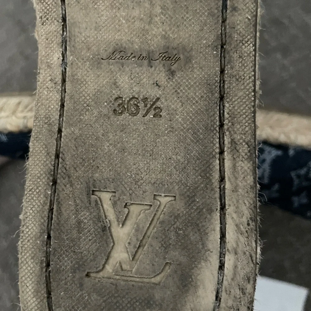 Louis Vuitton Women’s 36.5 Black Monogram Espadrille Flats w/ Box - Picture 9 of 10